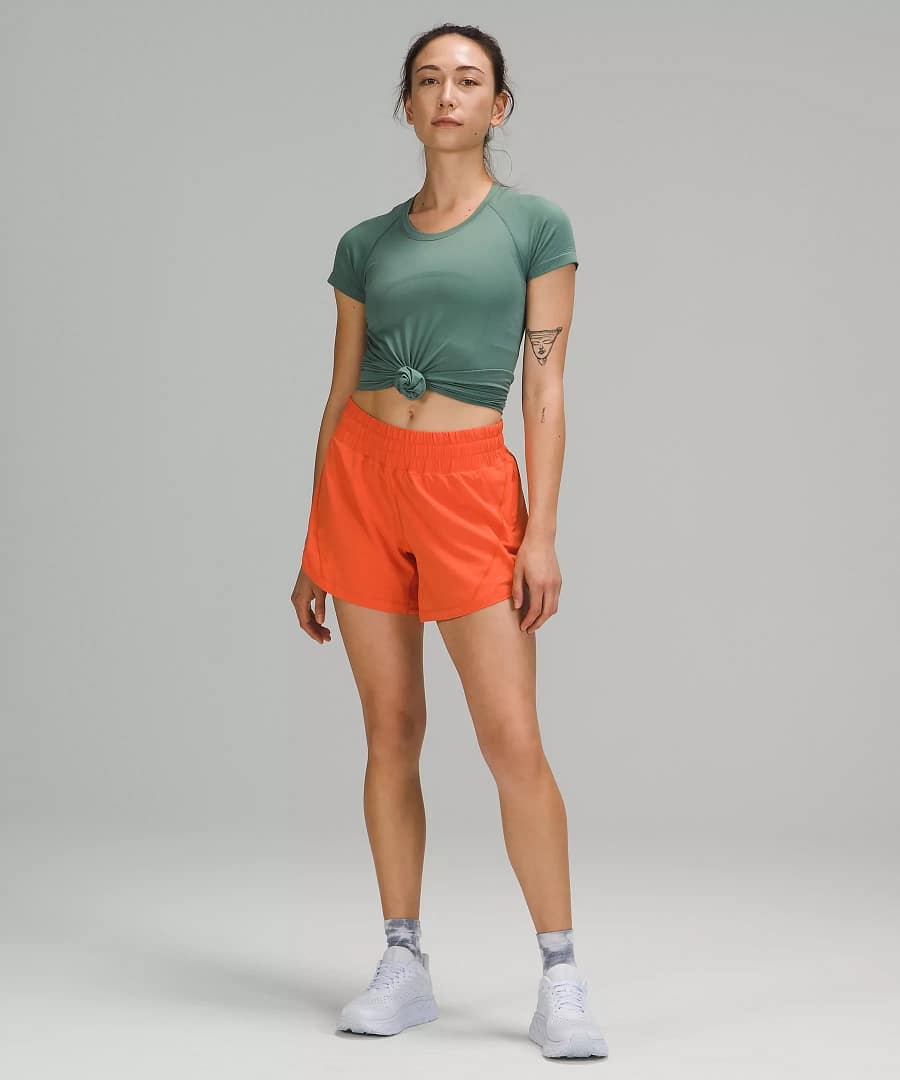 Track That Mid-Rise Short 5 warm coral 2