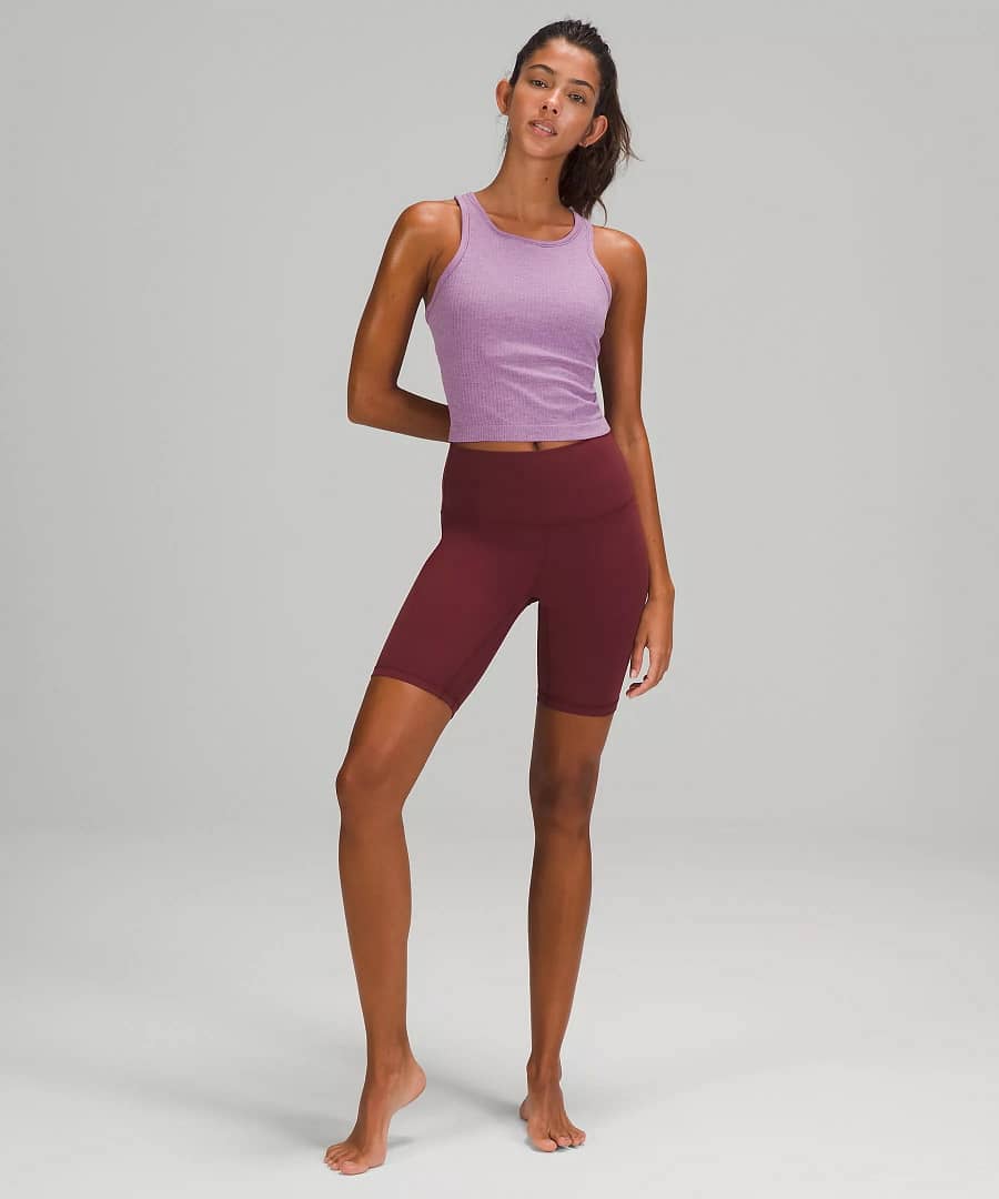 Ebb To Street Racerback Crop Tank Top wisteria purple