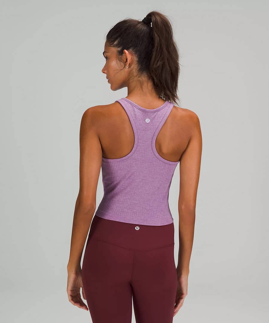 Ebb To Street Racerback Crop Tank Top wisteria purple