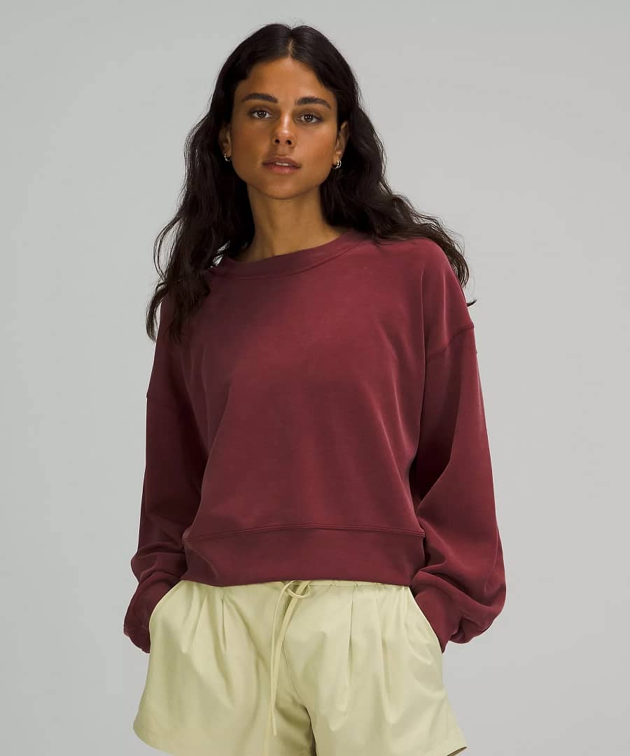 Perfectly Oversized Cropped Crew Softstreme™ red merlot