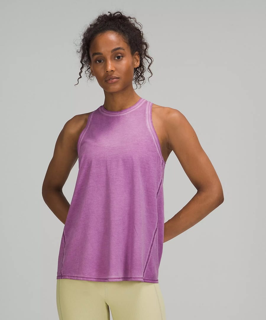 All Tied Up Tank Top Sublimado Pigment Dye Wisteria Purple