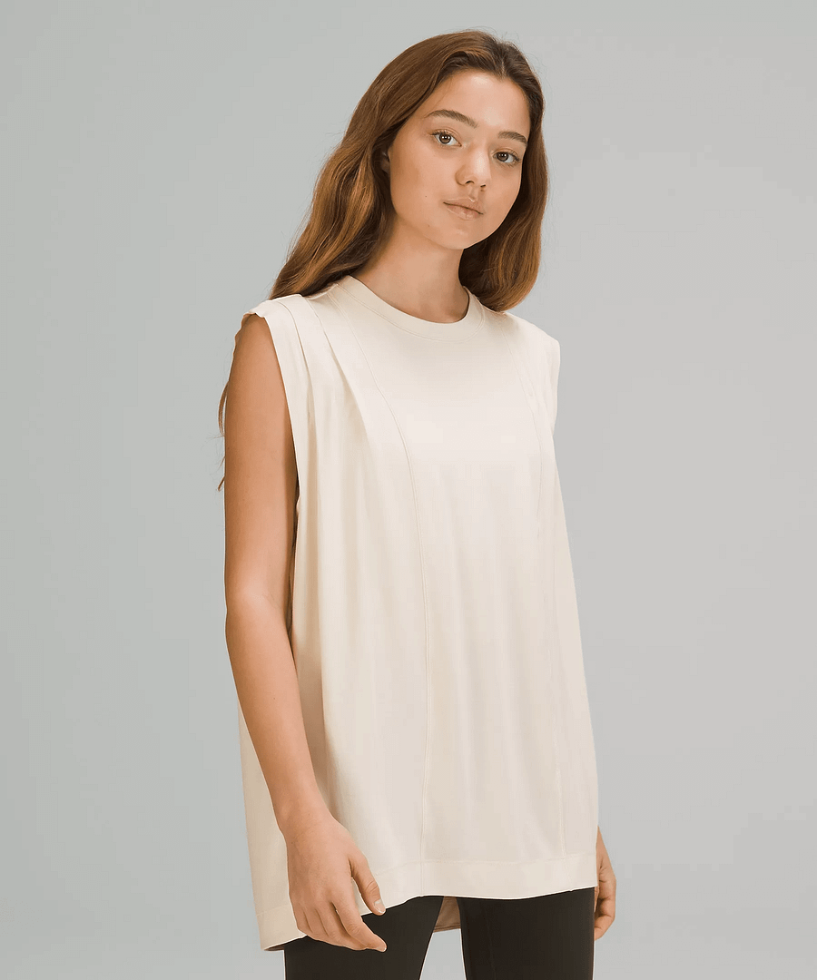 Modal Pleated Shoulder Tank Top