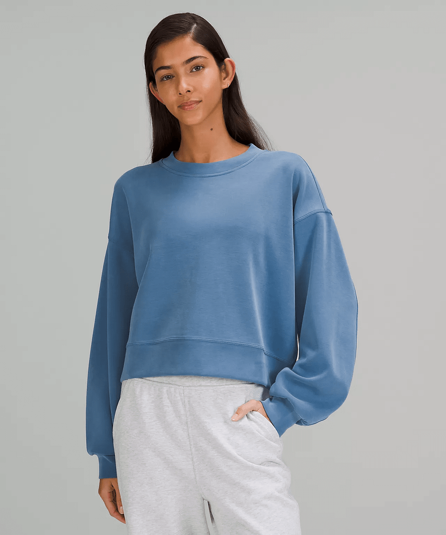 Perfectly Oversized Cropped Crew Softstreme - soft denim, lululemon upload