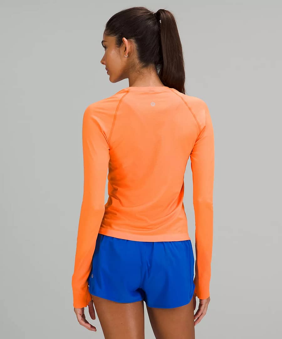 swiftly tech long sleeve Orange Soda:Orange Soda - lululemon upload 3