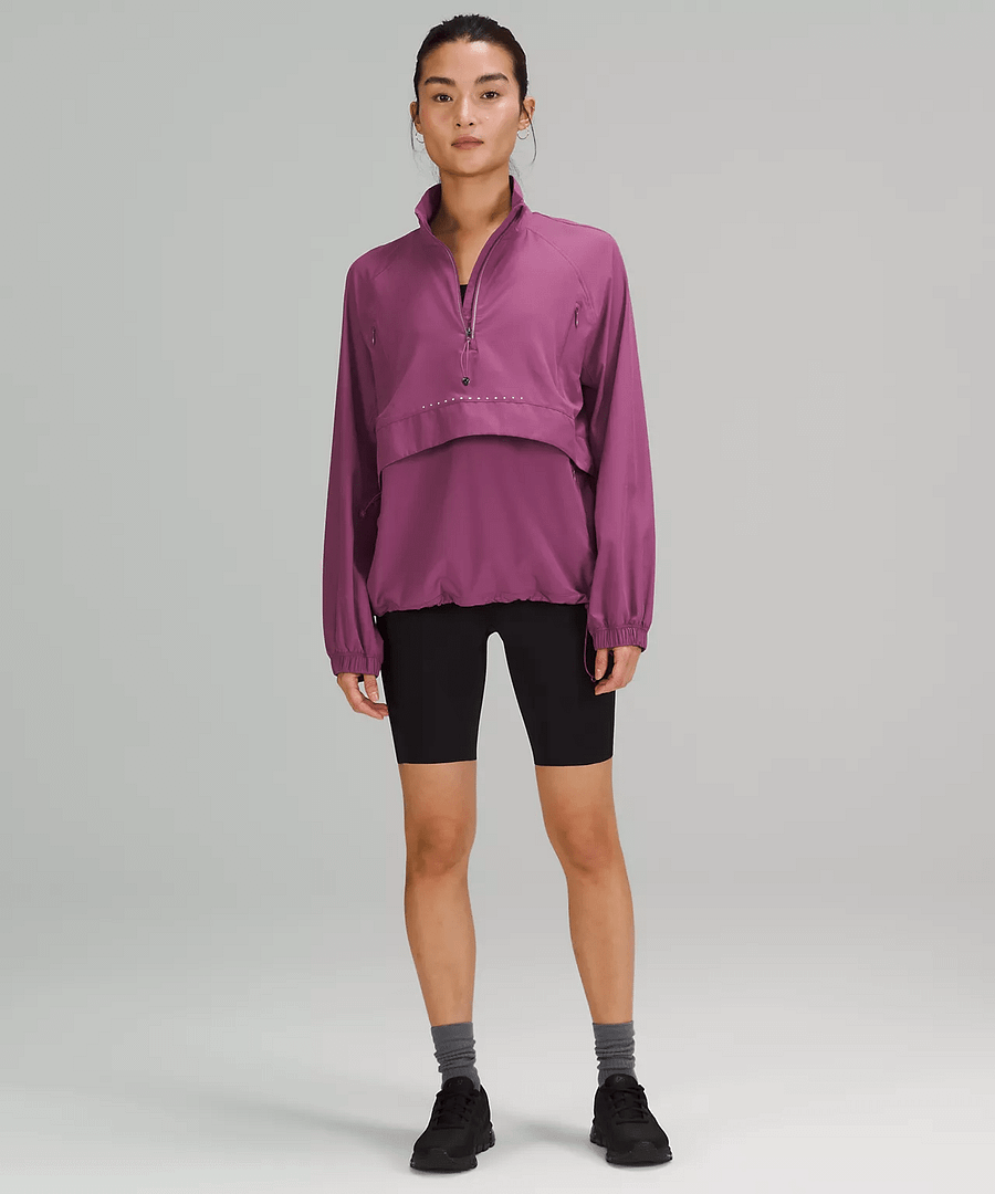 Stretch Ripstop Running Half-Zip vintage plum