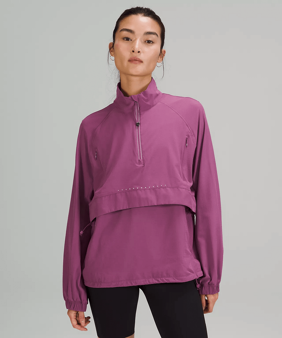 Stretch Ripstop Running Half-Zip vintage plum