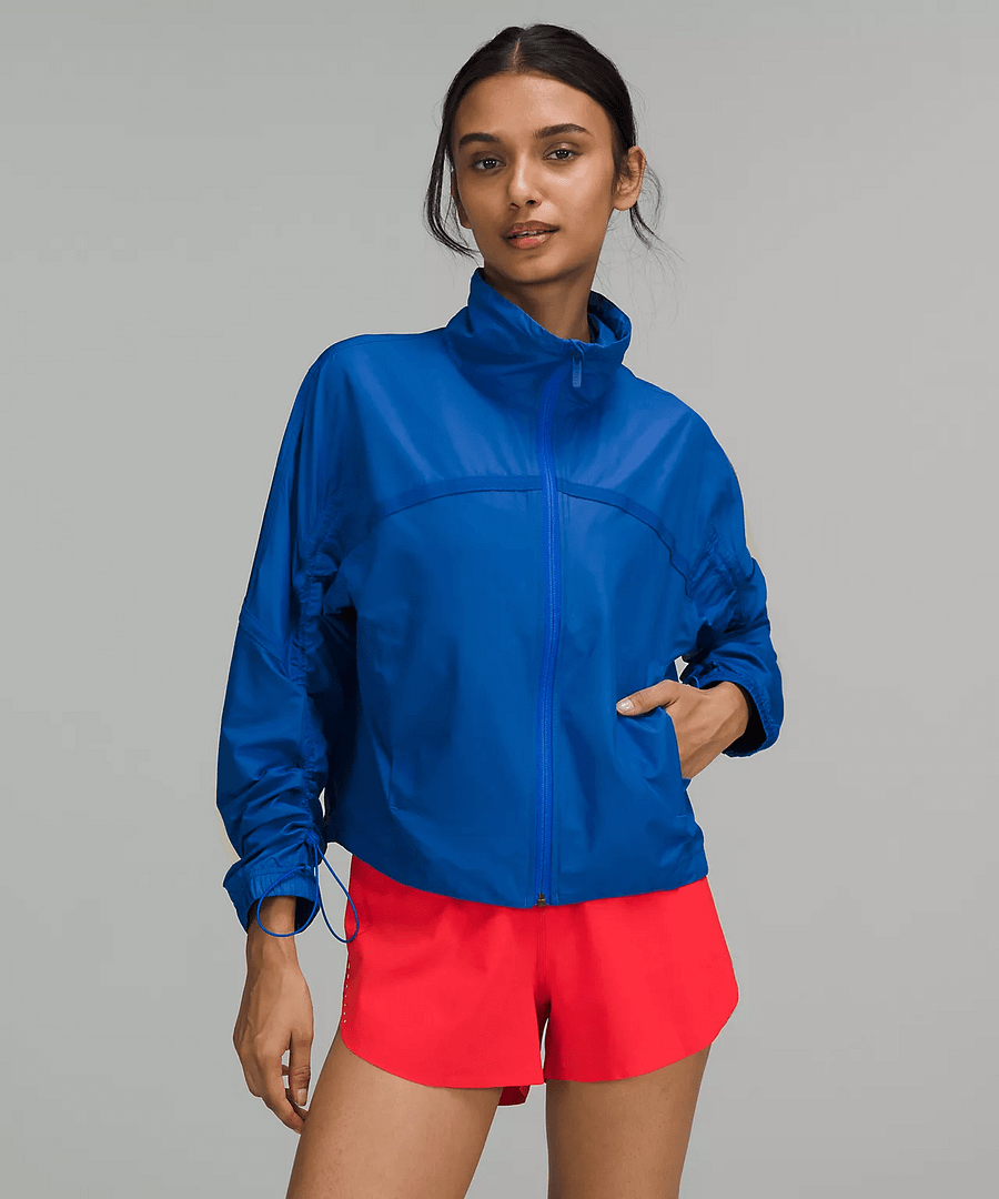 Lightweight Cropped Track Jacket - blazer blue