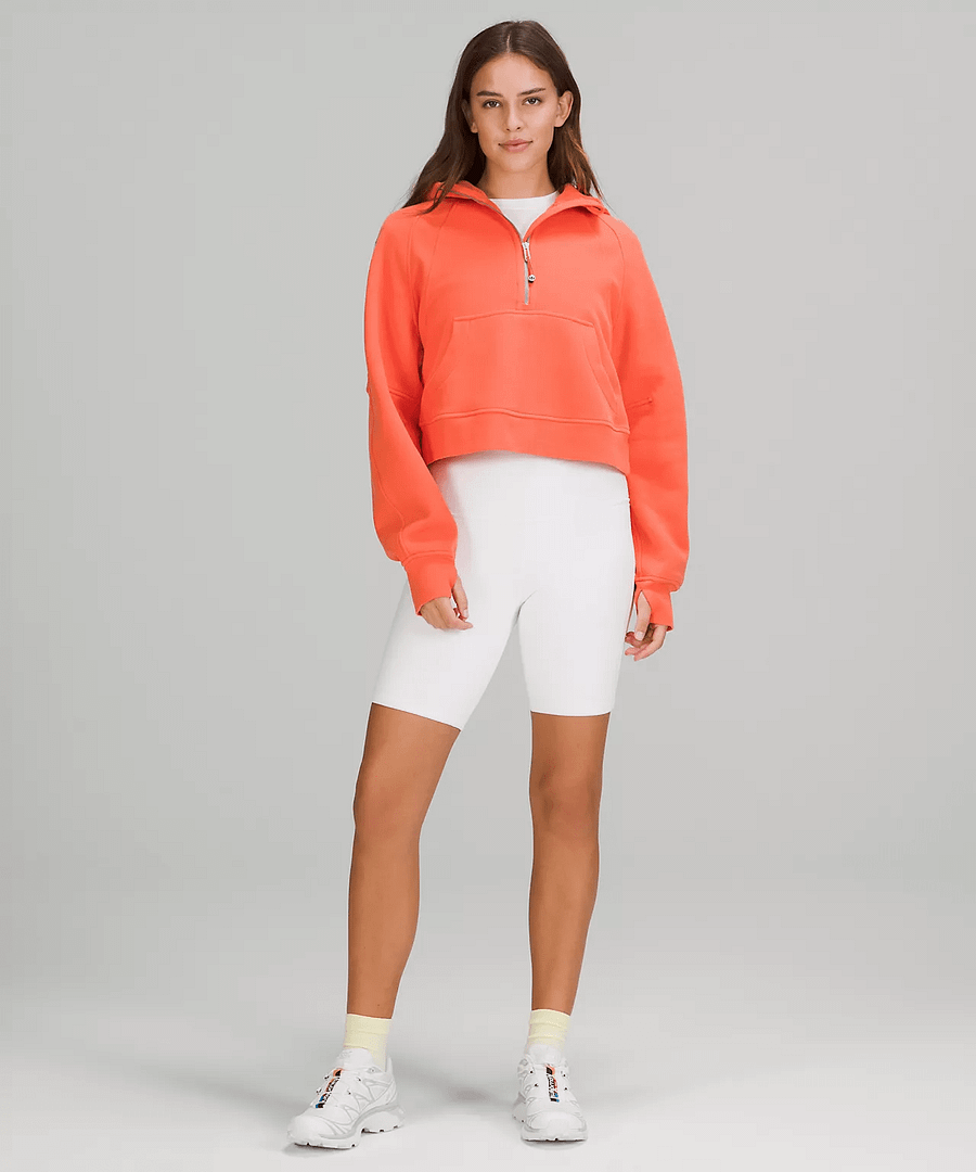Scuba Oversized Half-Zip Hoodie warm coral 2