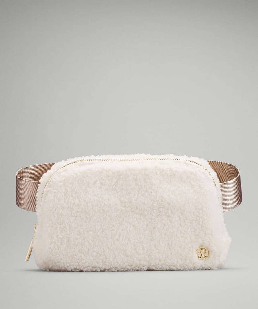 cream ivory colored lululemon sherpa belt bag