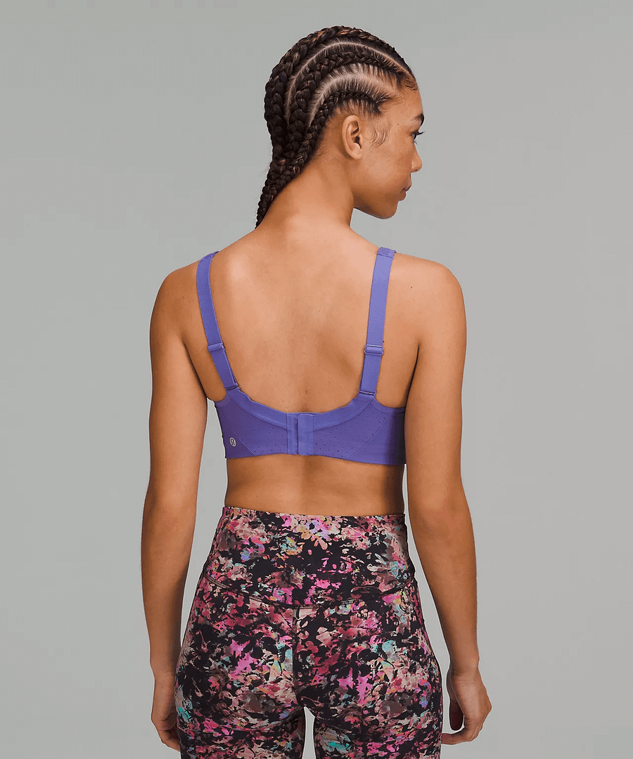 Run Times Bra High Support, B–G Cups - lululemon high support bra - g cup running bras - high impact running bras for large cup sizes - lululemon colour charged indigo 2