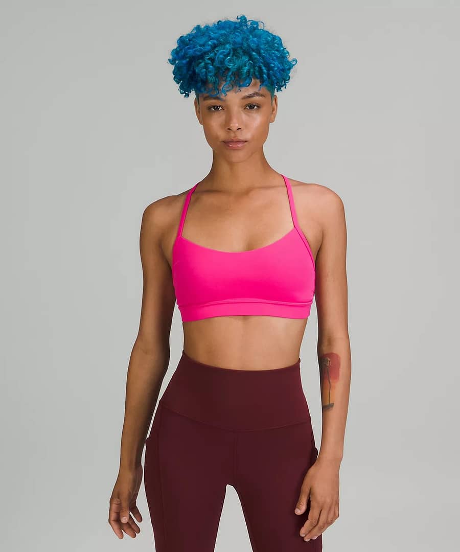 lululemon sports bras - flow y bra - sonic pink