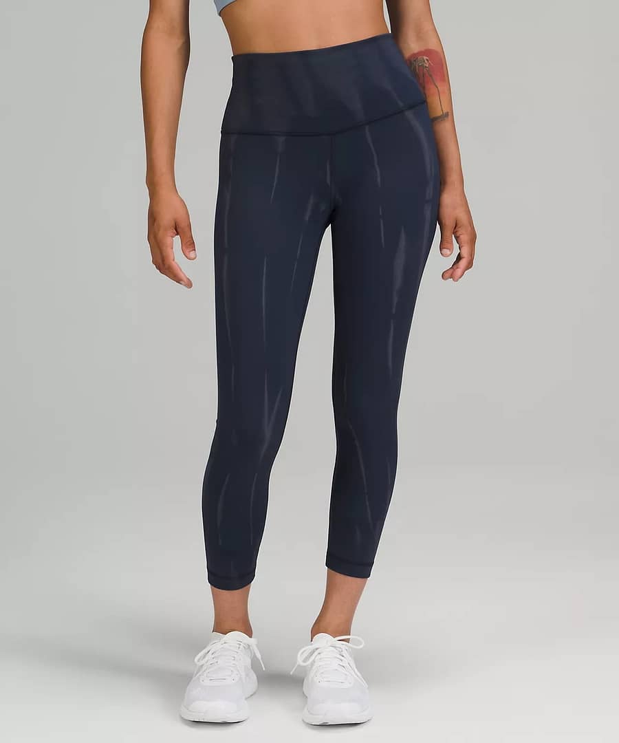 lululemon leggings - Wunder Train High-Rise Crop 23 - sunbleached washed true navy