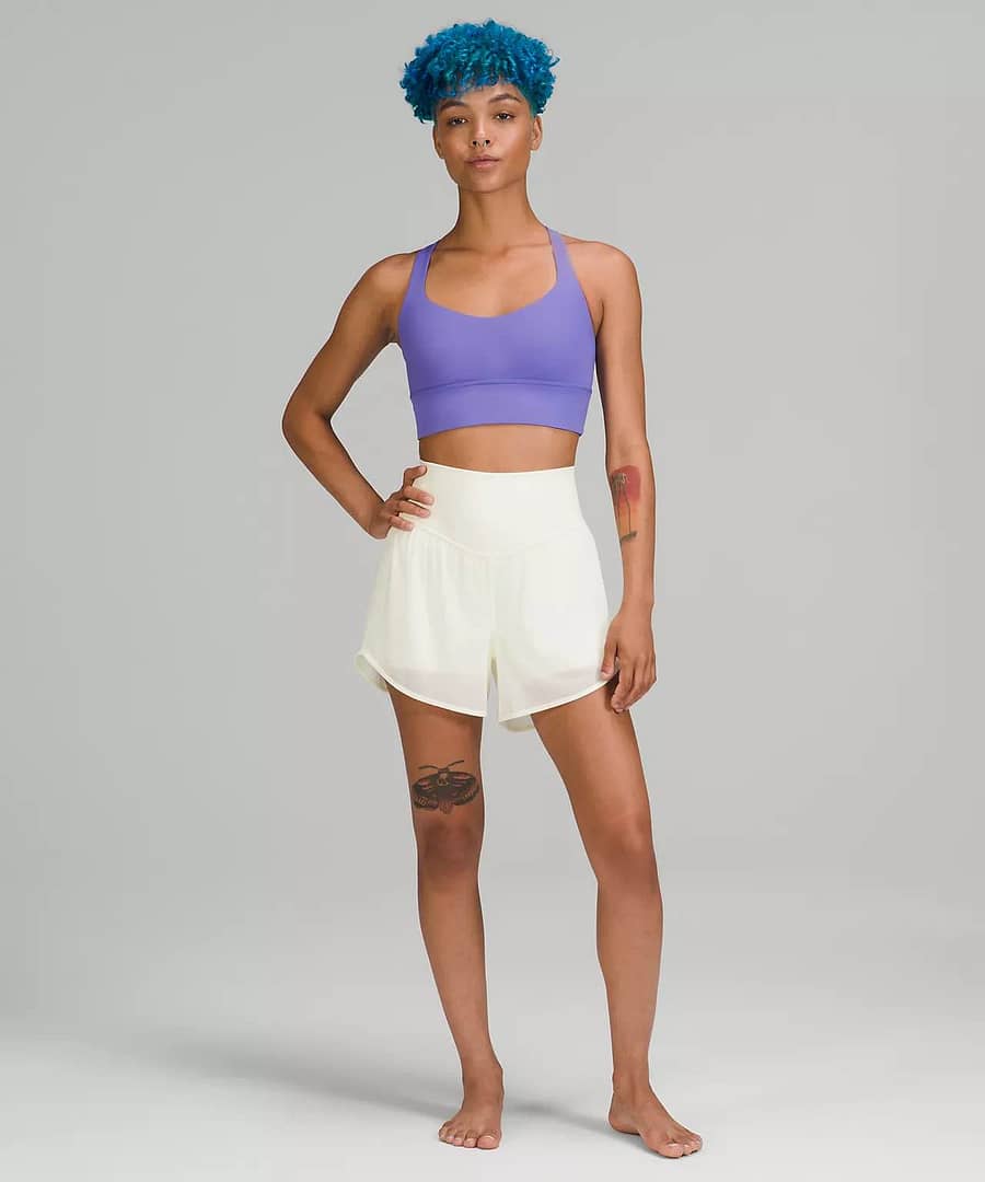 lululemon blue haired model - lululemon shorts - lululemon women's shorts - Nulu and Mesh High-Rise Yoga Short 3.5 2