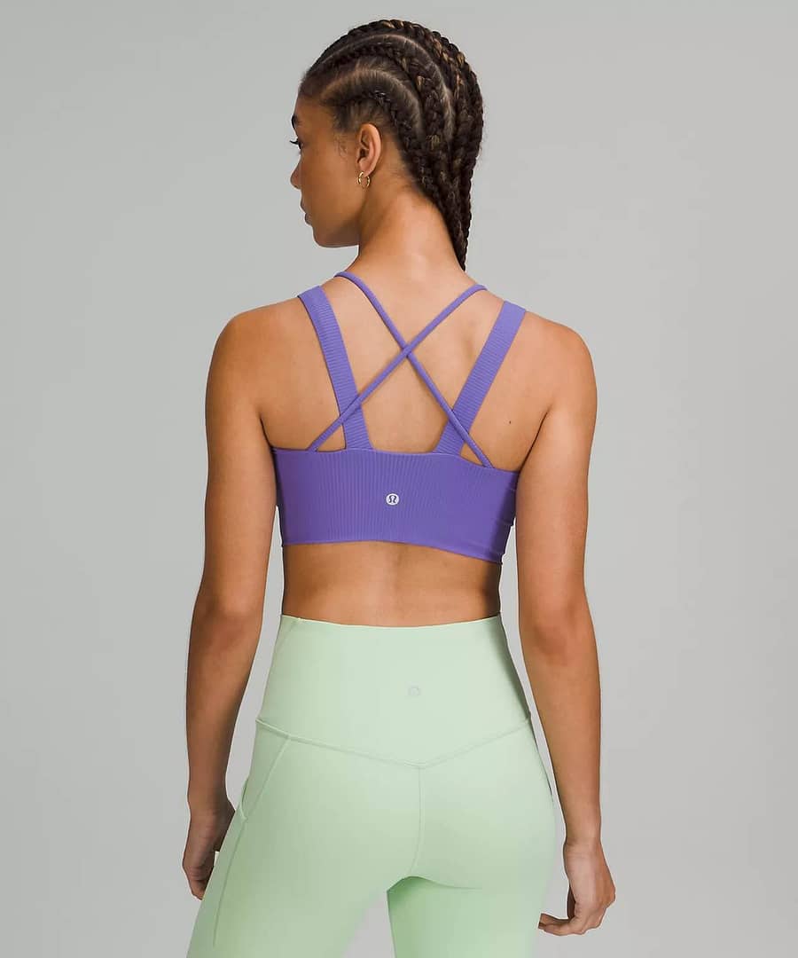 lululemon sports bras - high support sports bra - Like a Cloud Ribbed Longline Bra - charged indigo 2