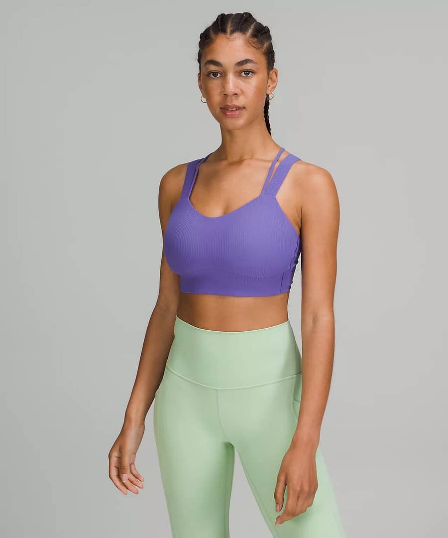 lululemon sports bras - high support sports bra - Like a Cloud Ribbed Longline Bra - charged indigo