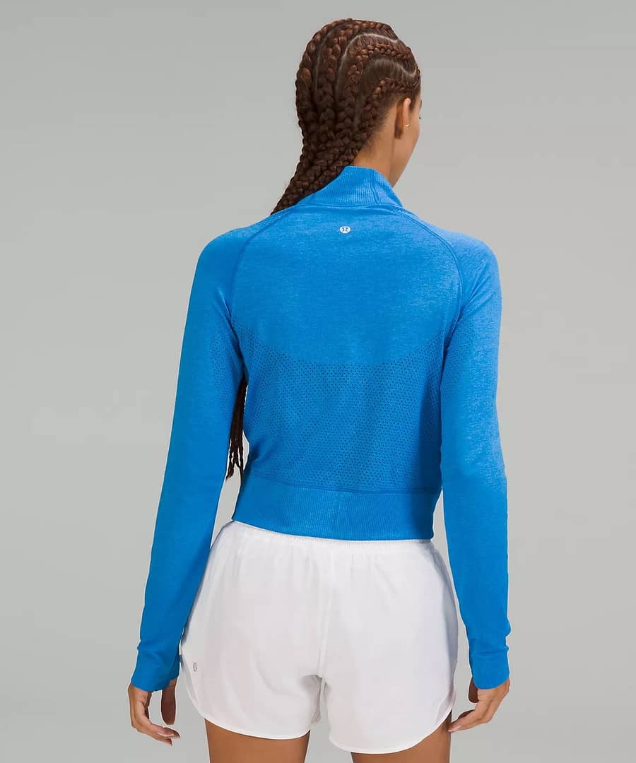 Breathable Textured Knit Training Jacket poolside:aero blue 3