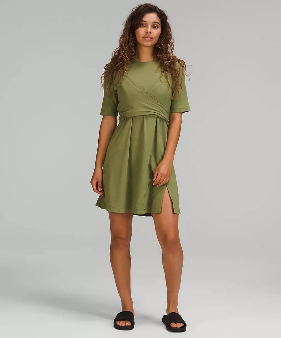 Cotton Wrap-Front T-Shirt Dress 3