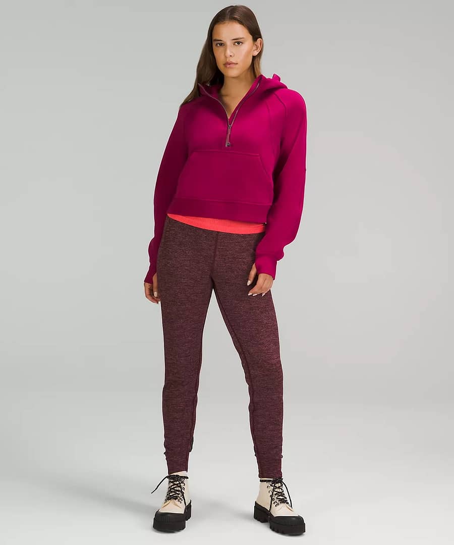 Scuba Oversized Half-Zip Hoodie - pomegranate 2