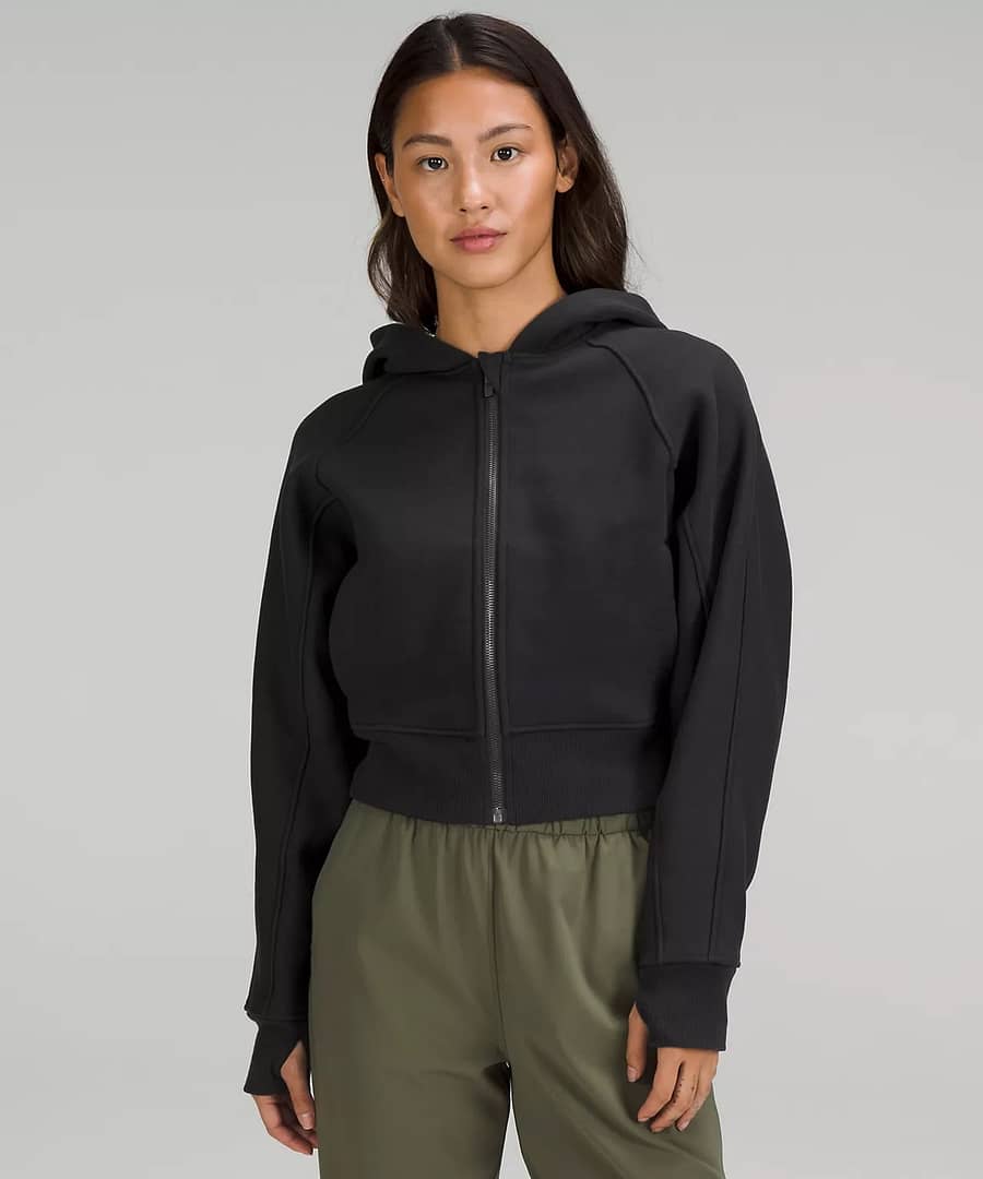 Thick Fleece Zip Hoodie - smokey red - black 3