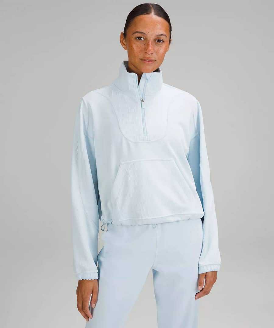 lululemon-Brushed Softstreme Ribbed Half Zip