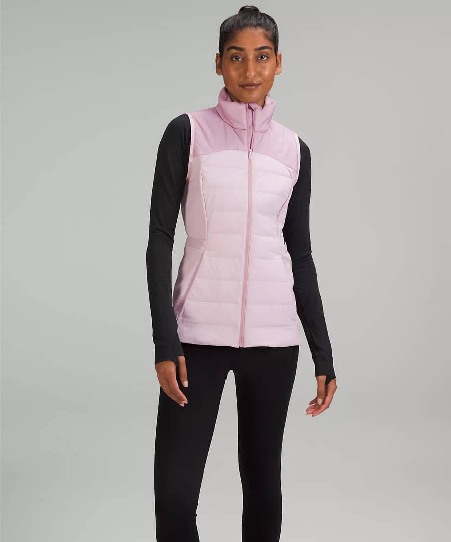 lululemon down for it all vest - pink peony - lululemon black friday 2022