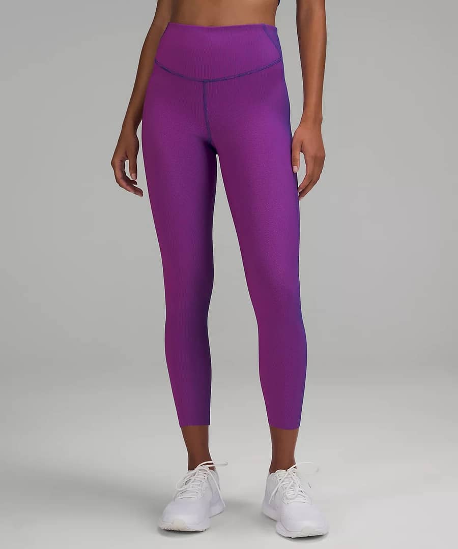 Base Pace High-Rise Tight 25 Two-Tone Ribbed - psychic:sonic pink