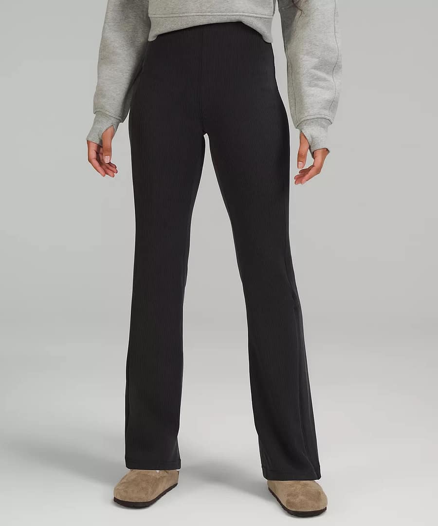 Brushed-Softstreme-Ribbed-Zip-Flare-Pant