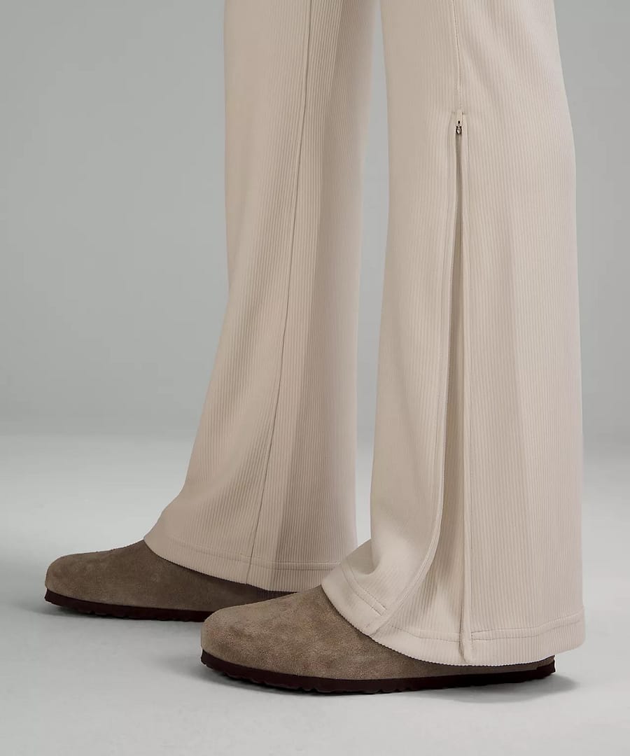 Brushed-Softstreme-Ribbed-Zip-Flare-Pant