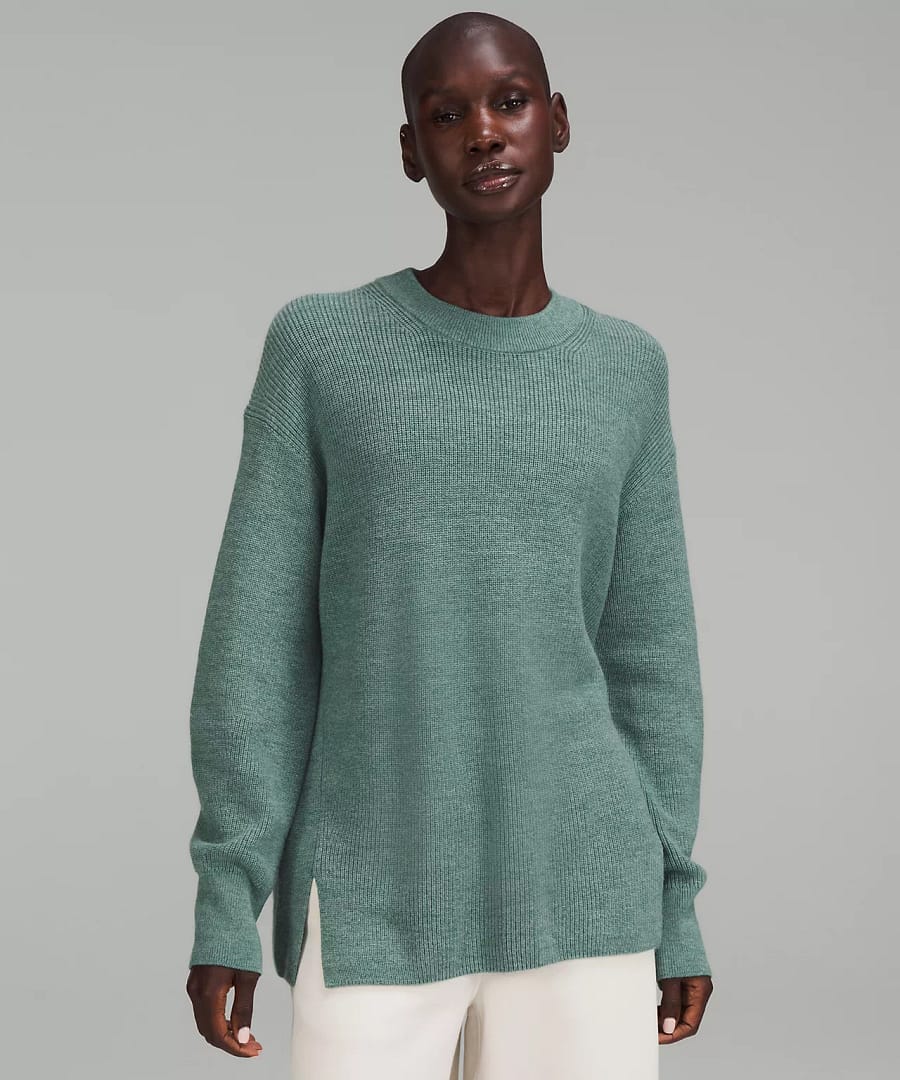 Merino Wool-Blend Ribbed Crewneck Sweater 2