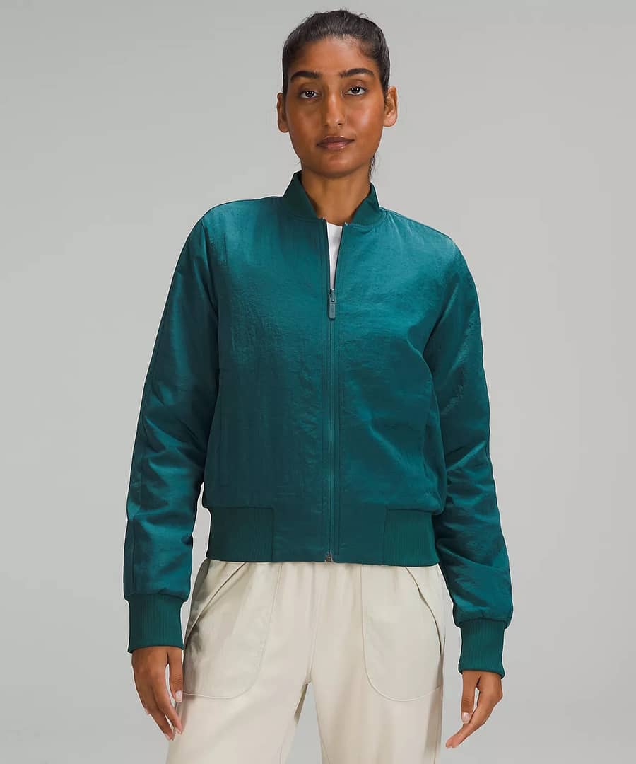 Non-Stop Bomber Jacket - lululemon bomber jacket - Green Jasper