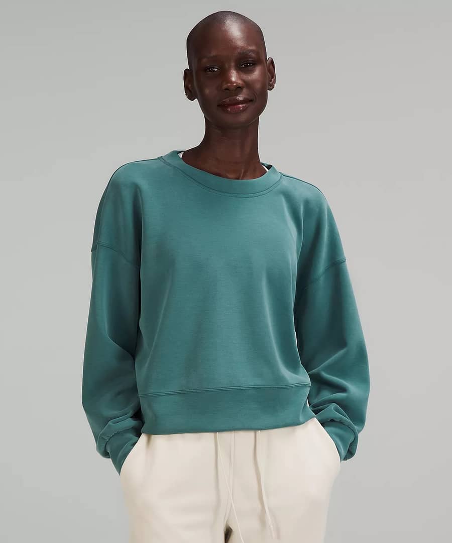 Perfectly Oversized Cropped Crew Softstreme - green jasper