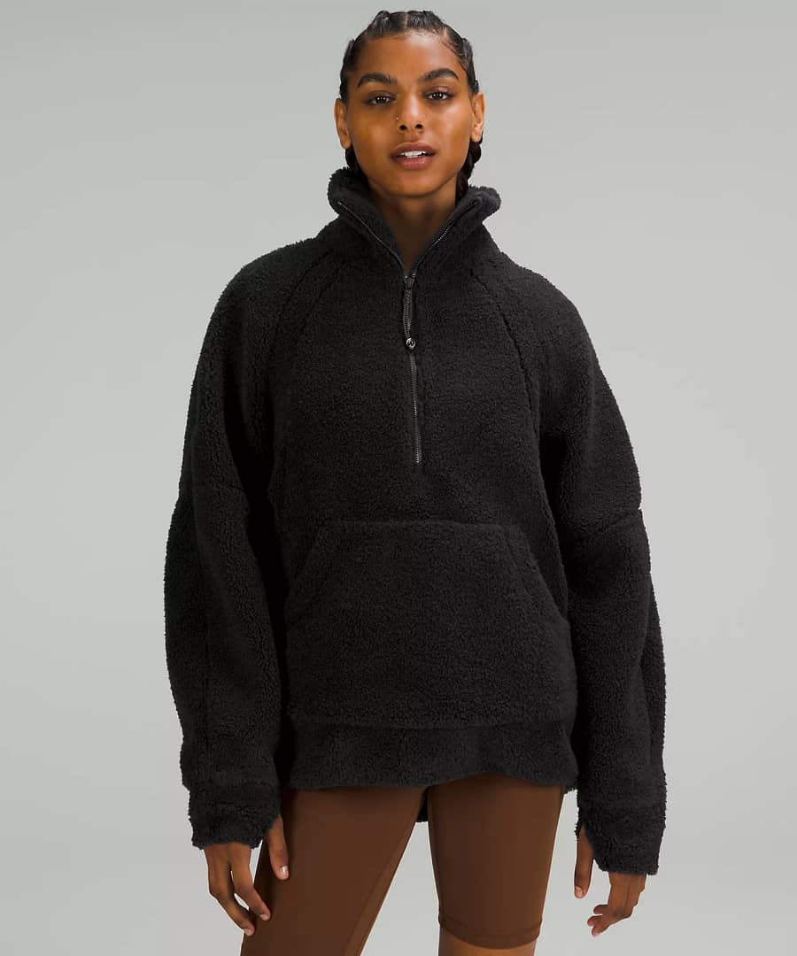 Scuba Oversized Fleece Funnel-Neck Half-Zip Long - black friday sale lululemon 3