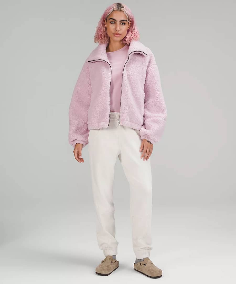 lululemon-Cinchable Fleece Zip-Up -pink-peony