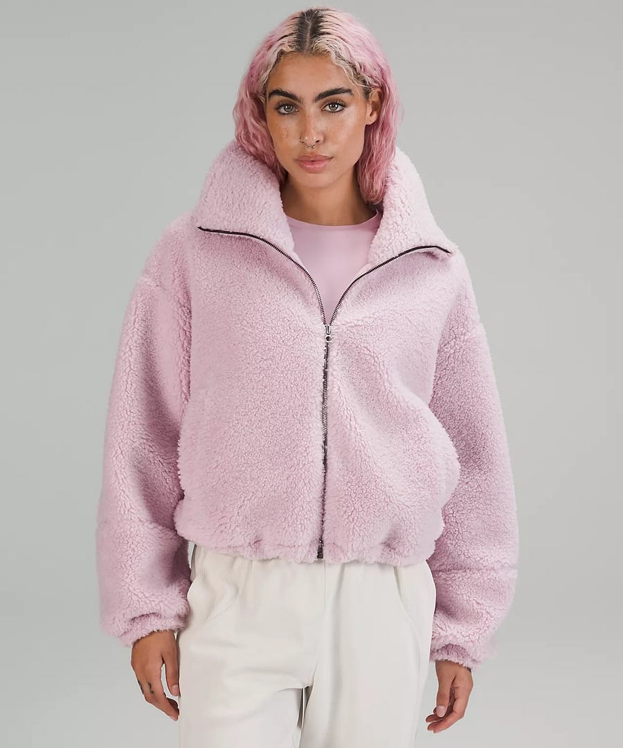 lululemon-Cinchable Fleece Zip-Up -pink-peony