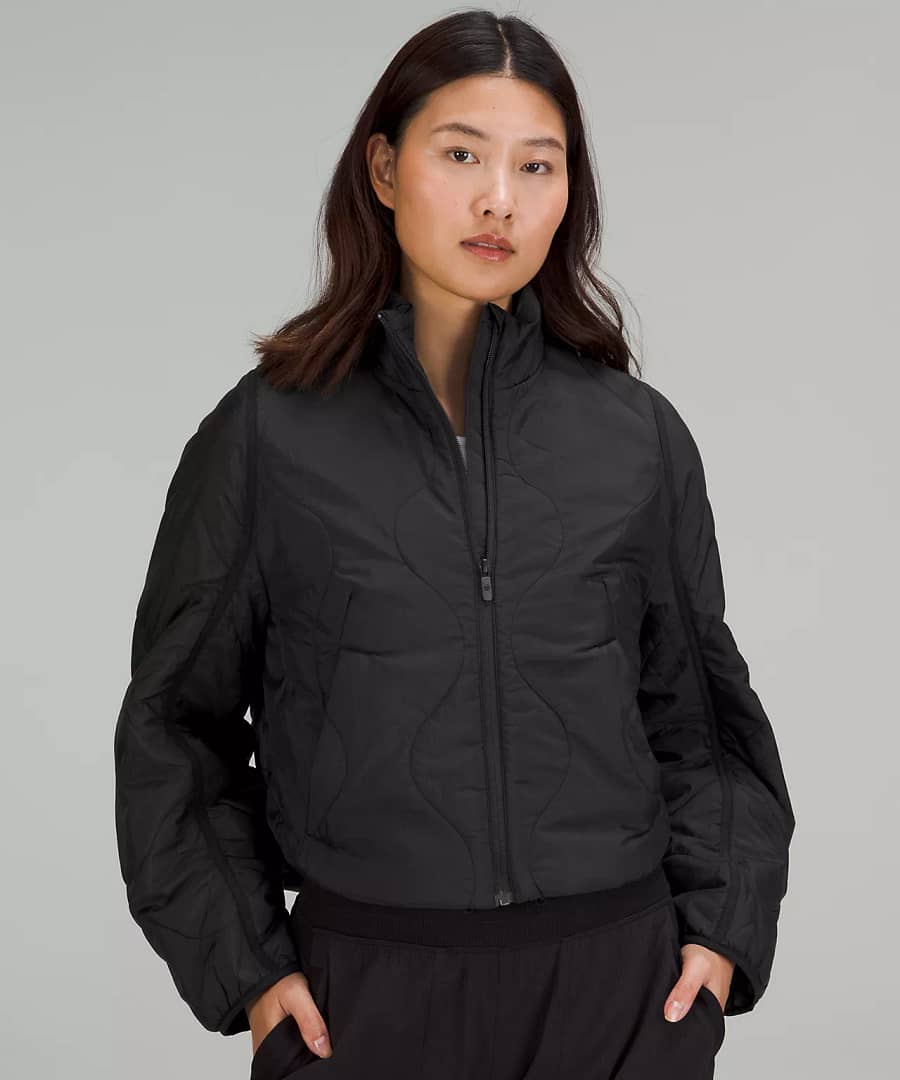 lululemon upload women's jacket - Quilted Light Insulation Cropped Jacket 5 in black