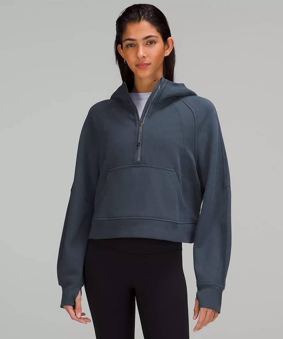 lululemon hoodie - lululemon scuba hoodie - Scuba Oversized Half-Zip Hoodie - velvet dust - iron blue