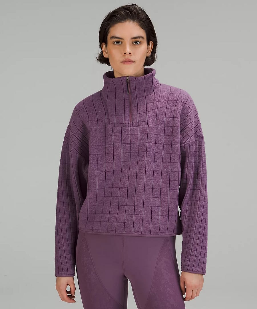 lululemon lab Textured-Grid Fleece Half Zip