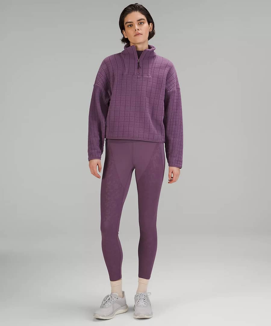 lululemon lab Textured-Grid Fleece Half Zip