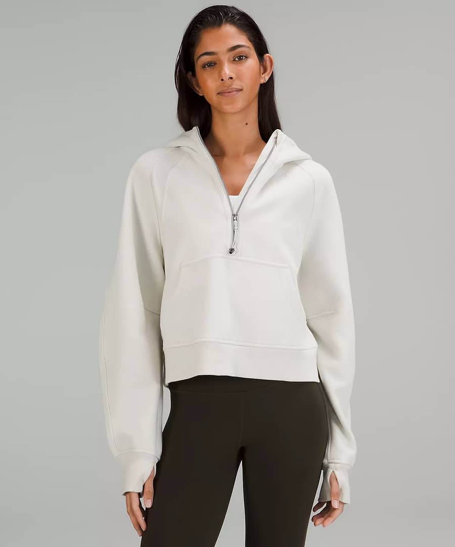 scuba oversized half-zip hoodie bone lululemon