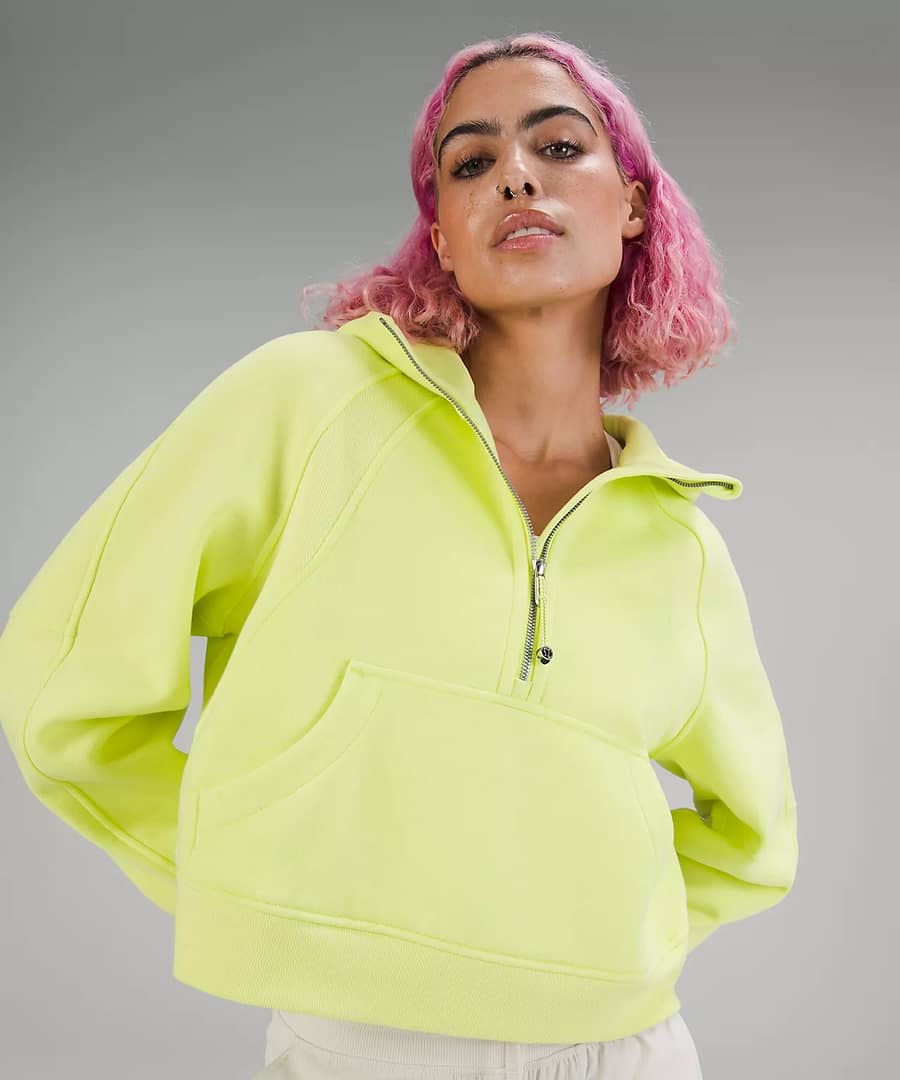 scuba oversized half-zip hoodie electric lemon lululemon