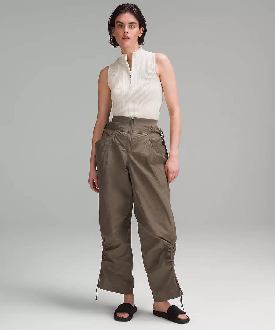 Cinchable Wide-Leg High-Rise Pant