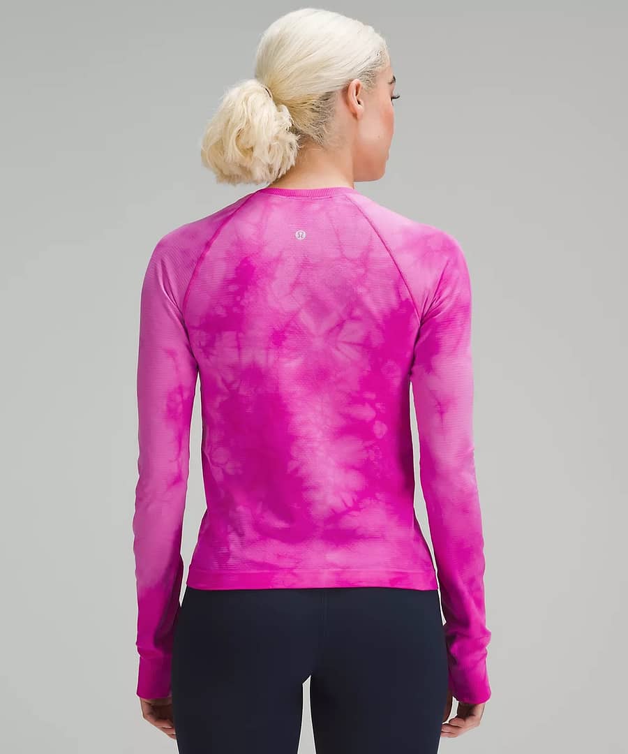 Swiftly Tech Long-Sleeve Shirt 2.0 Race Length - marble dye sonic pink 3