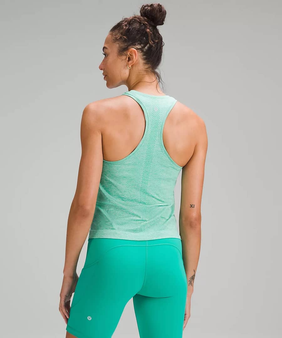 Swiftly Tech Racerback Tank Top 2.0 Race Length maldives green mint moment 3