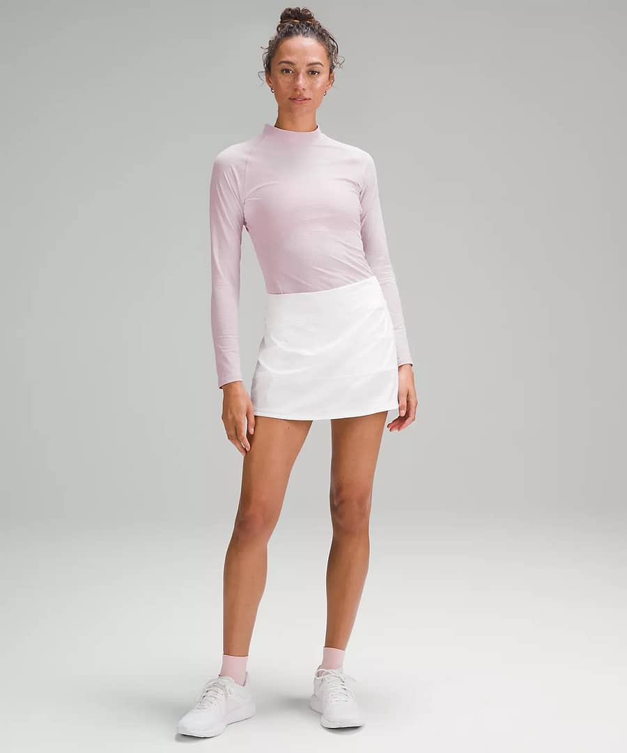 lululemon - Grid-Texture Tennis Long-Sleeve Shirt - pink peony