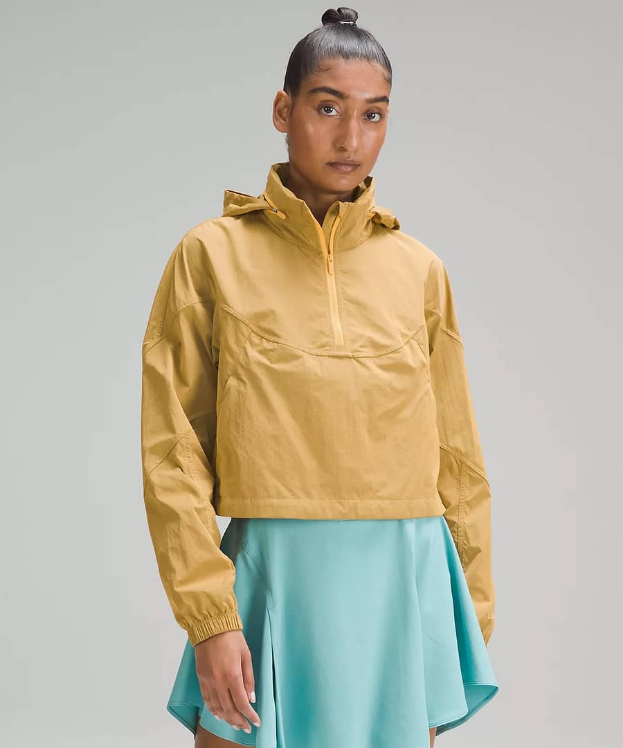 woman in yellow Evergreen Cropped Anorak