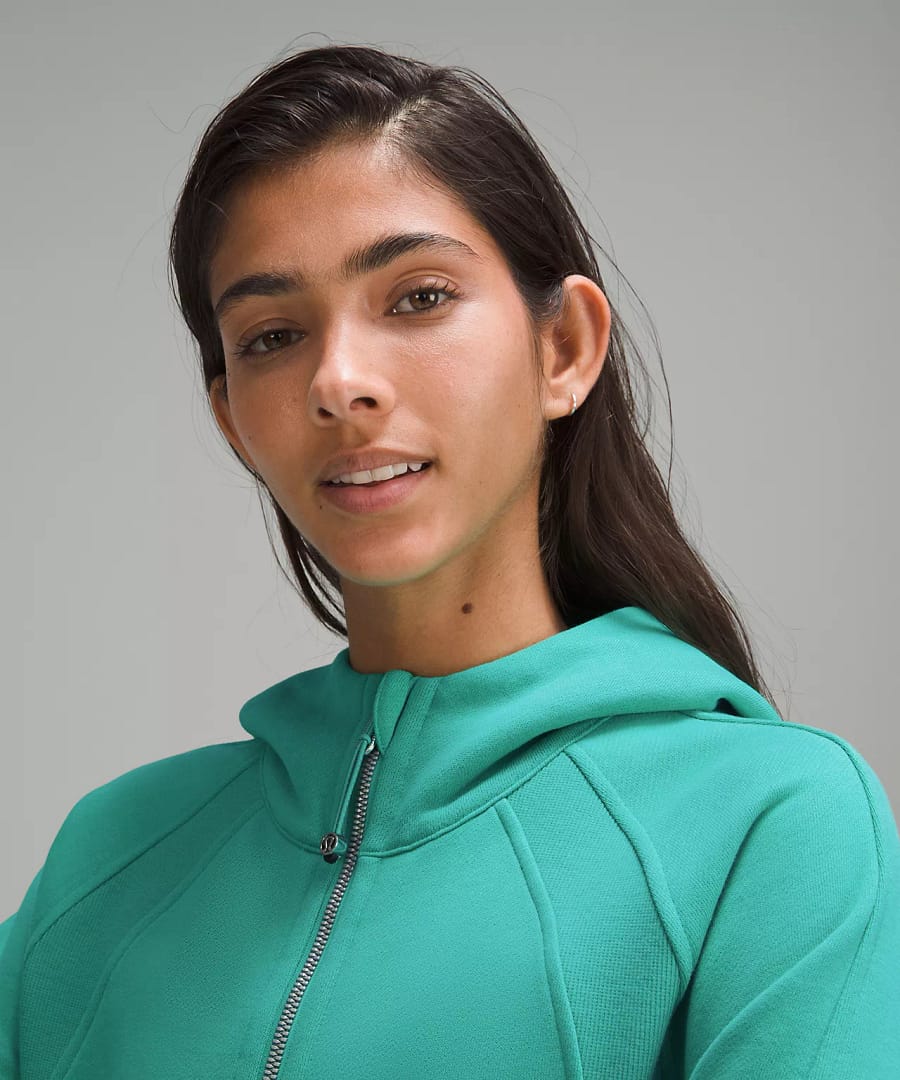 woman in Scuba Oversized Half-Zip Hoodie - Kelly Green