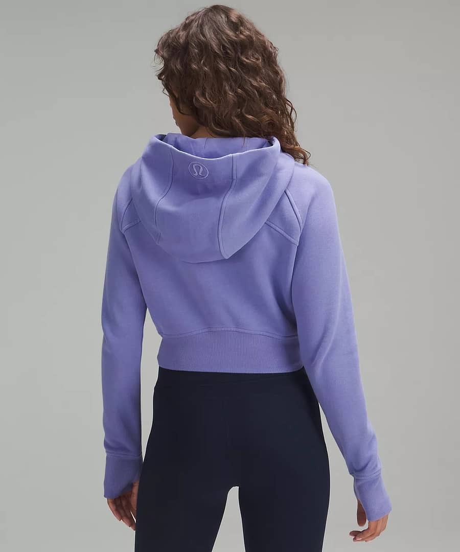 back details of Scuba Full-Zip Cropped Hoodie - dark lavender for lululemon Restocks