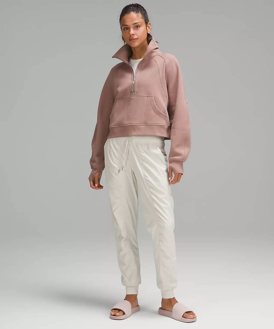 Scuba Oversized Funnel Neck Half Zip - twilight rose