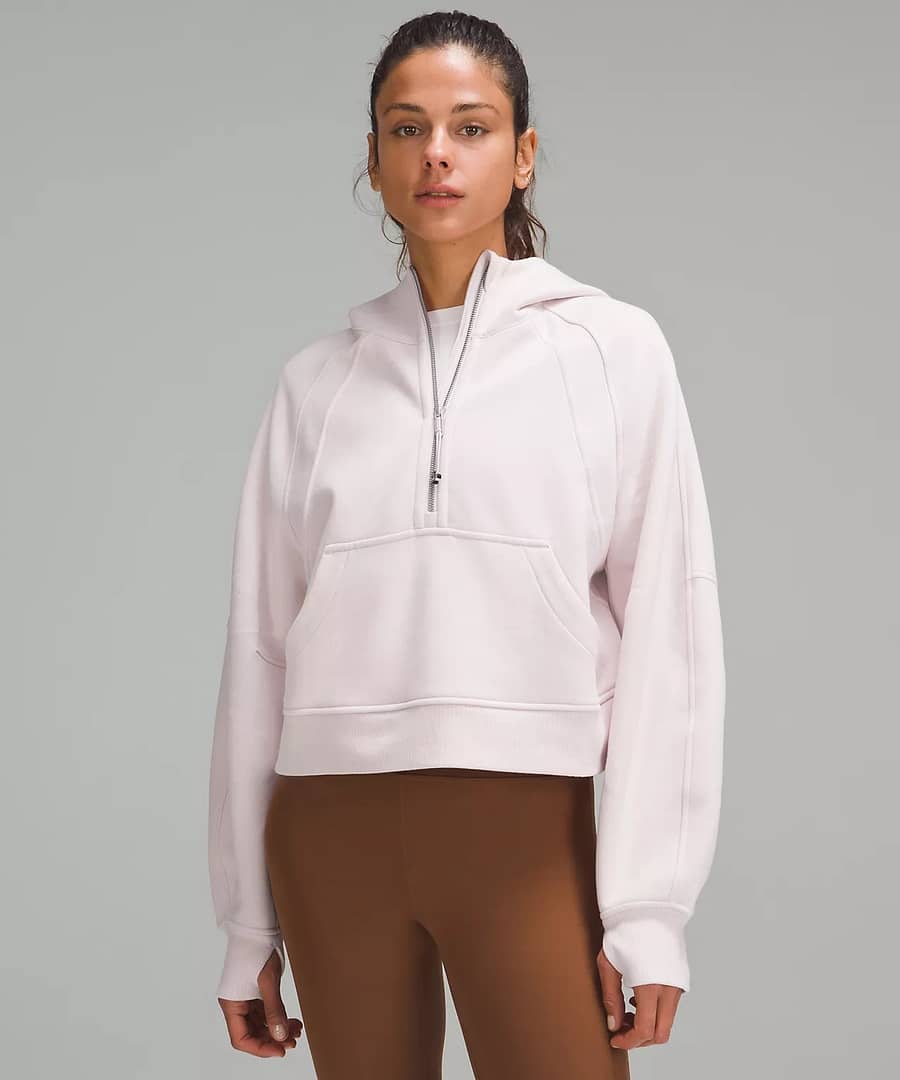 Scuba Oversized Half-Zip Hoodie Flush Pink Strawberrry milkshake