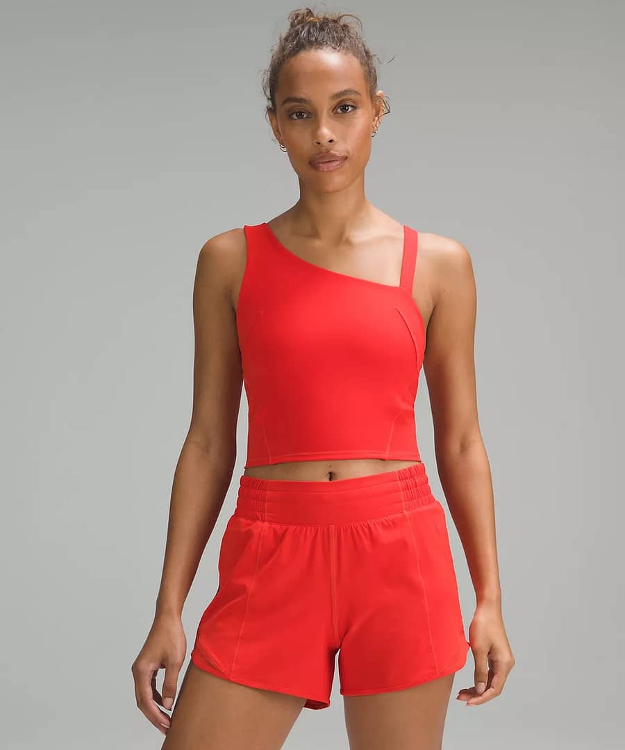 Everlux Asymmetrical Tennis Tank Top in red